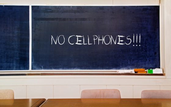 geen smartphones in de klas